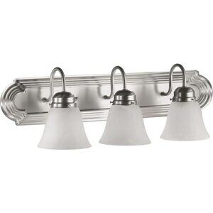 QUORUM HOME COLLECTION 3-LIGHT 24" W TRANSITIONAL SATIN NICKEL VANITY FIXTURE- 2